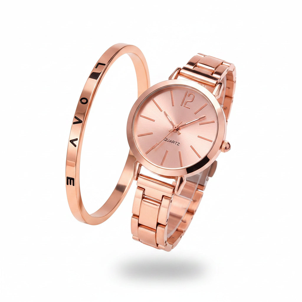 Reloj Aurora Gold — Reloj de diseño delicado con acabado dorado y estilo elegante para mujeres que buscan un accesorio sofisticado.